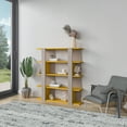 thumbnail image 3 of Ada Home Decor Beecroft 4 Tier Bookcase, Mocha/Mustard, 3 of 7