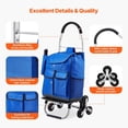thumbnail image 6 of Stair Climber Trolley Dolly 36L Folding Shopping Cart Grocery Laundry Stair Climbing Handcart with 6 Wheels & Oxford Cloth Bag Foldable Portable Cart for Shopping Grocery Laundry Moving, 6 of 6