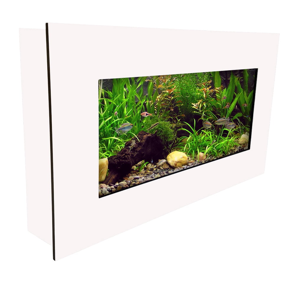 Aussie Aquarium View 2.0 Slim Wall Mounted Fish Tank Kit | 2 Gallon | LED Light | 4.5 inches Deep | All Hardware Included