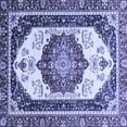 thumbnail image 1 of Ahgly Company Machine Washable Indoor Square Abstract Blue Modern Area Rugs, 6' Square, 1 of 4
