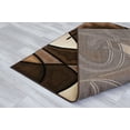 thumbnail image 6 of Allstar 5x7 Modern Area Rug in Brown with Charcoal Grey Abstract Mosaic Curve design (4' 11" x 6' 11"), 6 of 9