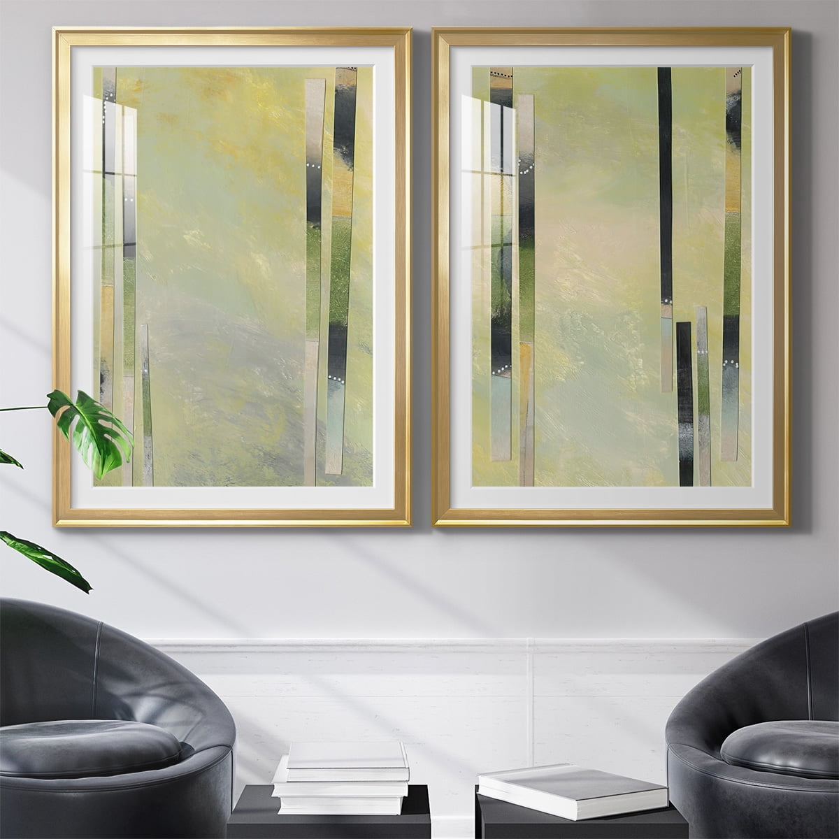 Wexford Home Neutral Assemblage III Premium Framed Print, 30.5" x 42.5" - Ready to Hang, Gold (Set of 2)