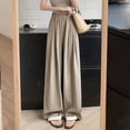 thumbnail image 4 of Womens Slouchy Casual Wide-pants High-waisted Slim-fit Straight-leg pants, 4 of 5