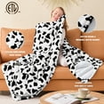 thumbnail image 4 of PMONPA Cow Heated Electric Blanket for Adult, Flannel & Sherpa Heating Blanket with 10 Heat Levels, 1/2/4/8 Hours Auto-Off, 63"x 85", Cow Print Black, 4 of 10