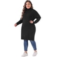 thumbnail image 3 of DARING DIVA Plus Size Long Sleeve Turtleneck Warm Pullover Mini Dress 2X Black, 3 of 6