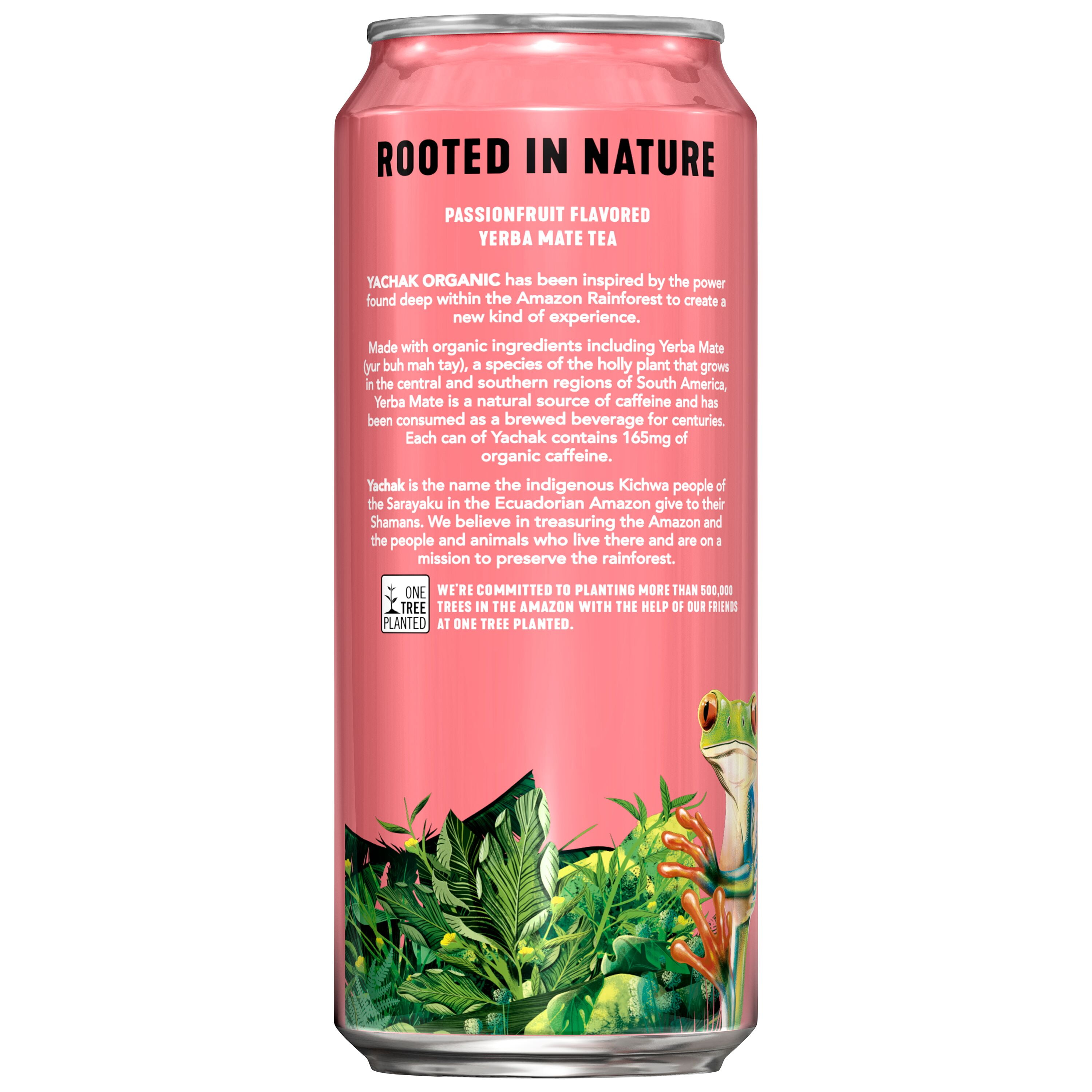 Yachak Yerba Mate Drink, Passionfruit, 16 fl oz, 12 Pack Cans