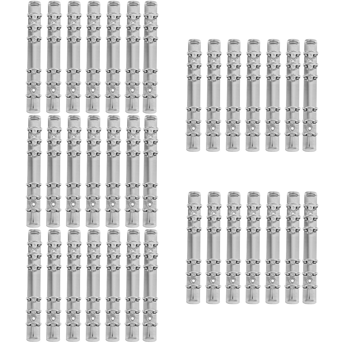 SOPOTUTU A6 6-Ring Binder Mechanisms Silver Metal Loose Leaf Notebook 35Pcs