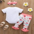 thumbnail image 3 of POINTERTECK Barboteuse Rose pour Nouveau-Né Fille Saint-Valentin 3 Pcs Tenues, 3 of 8