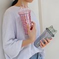 thumbnail image 3 of Vaso Glitter HappyWare con Popote y Tapa con Orejas de Gato Gris 400ml, 3 of 3