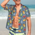 thumbnail image 5 of Picia Fruit Ice Cream Gentle Cotton Regular Fit Short Sleeve Casual Hawaiian Shirt for Men-3X-Large, 5 of 9