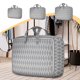 thumbnail image 1 of Bolsa de almacenamiento resistente - Organizador de colchas y ropa sobredimensionadas, asas reforzadas, doble cremallera gruesa, algodón impermeable, plegable, 70x50x25cm, gris, que ahorra espacio, 1 of 9