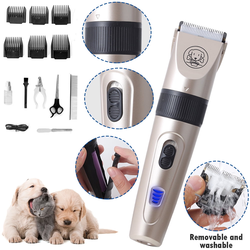 Pet Shave Clipper Low Noise Electric Dog Cat Hair Fur Grooming Trimmer Tool Kit 