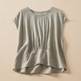 thumbnail image 2 of aidice Cotton Linen Tank Tops for Women Sleeveless Flowy Crew Neck Tanks Summer Lounge Homewear Top, 2 of 4
