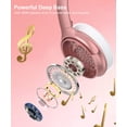 thumbnail image 3 of INFURTURE Rose Gold Active Noise Cancelling Headphones with Microphone Wireless Over Ear Bluetooth, Deep Bass, Memory Foam Ear Cups, Quick Charge 40H Playtime, for TV, Travel, Home Office, 3 of 5