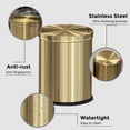 thumbnail image 3 of Bote de basura LEASYLIFE de acero inoxidable dorado, 15 l/4 gal, 3 of 8