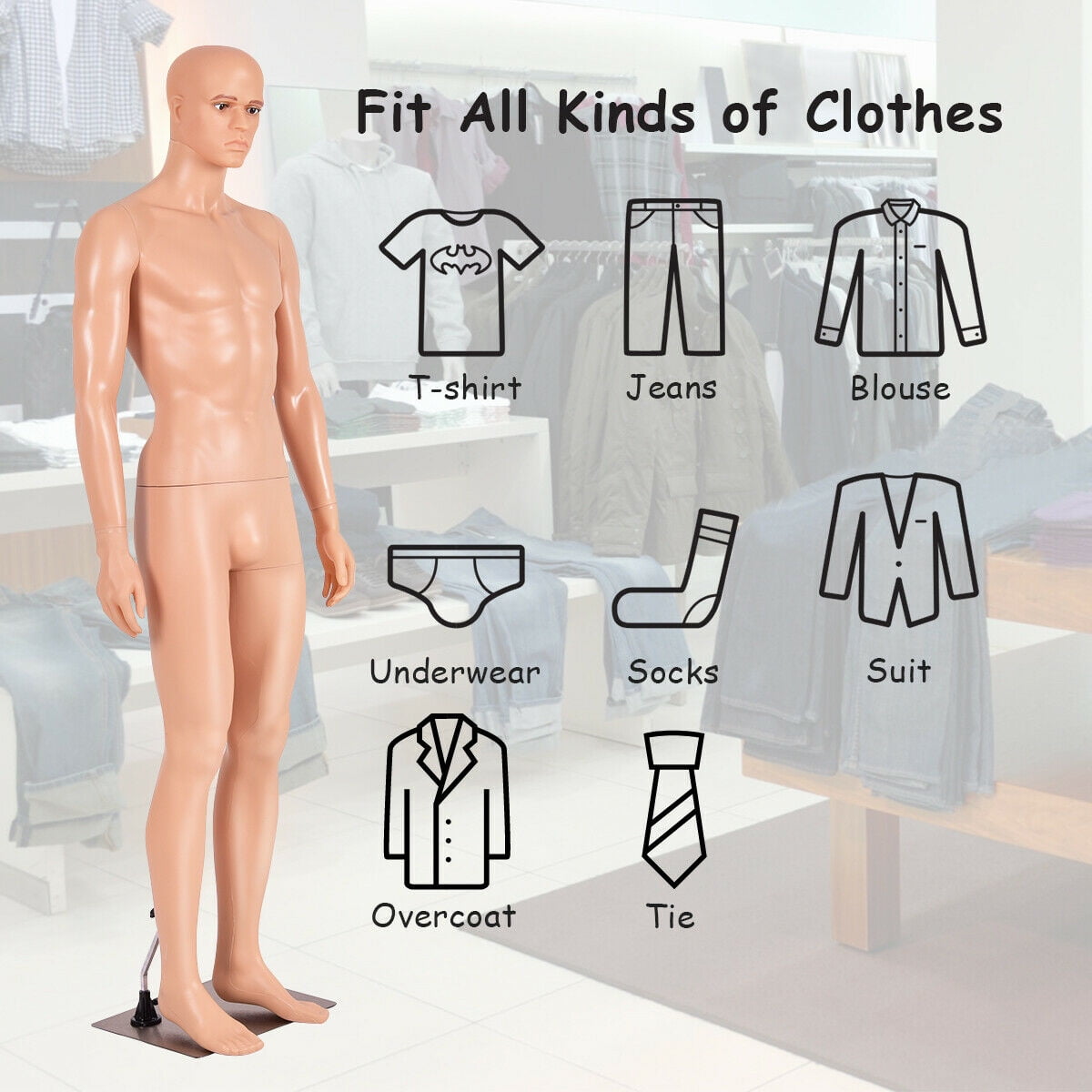 Details about   Male mannequin 6FT+ Metal stand Realistic manikin-YM8-F Head turns Full body 