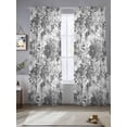thumbnail image 2 of Spring Floral Sheer Curtains 96 Inch Length 2 Panels Set Window Treatments, Retro Country Flowers Leaves Botanical Gray Rod Pocket Semi Curtains for Living Room/Bedroom/Kitchen Décor, 104"W x 96"L, 2 of 7