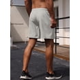 thumbnail image 3 of GIRUNS Men's Athletic Running Shorts Quick Dry with Zipper Pockets Workout Gym Basketball Shorts Gray White 2XL, 3 of 8