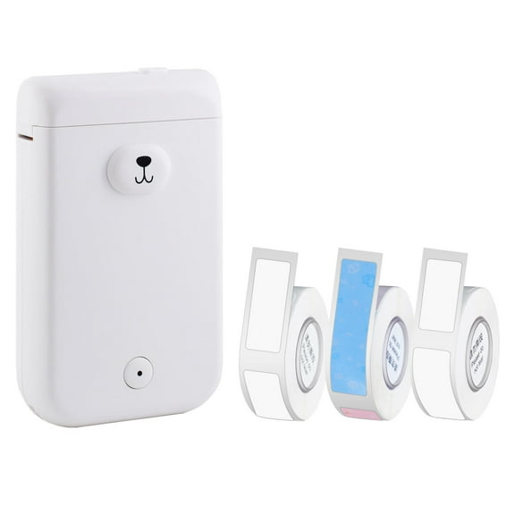 GREENCYCLE D30S Smart Portable Thermal Label Printer Bluetooth Handheld Label Maker Machine White Compatible for Android & iOS System - 1 Pack D30 Wireless Sticker Maker and 3 Rolls Adhesive Labels