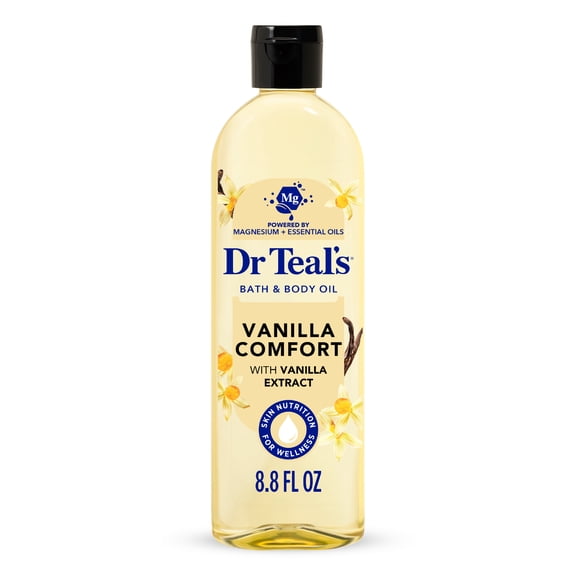 Dr Teal's Vanilla Comfort Moisturizing Bath & Body Oil, 8.8 fl oz