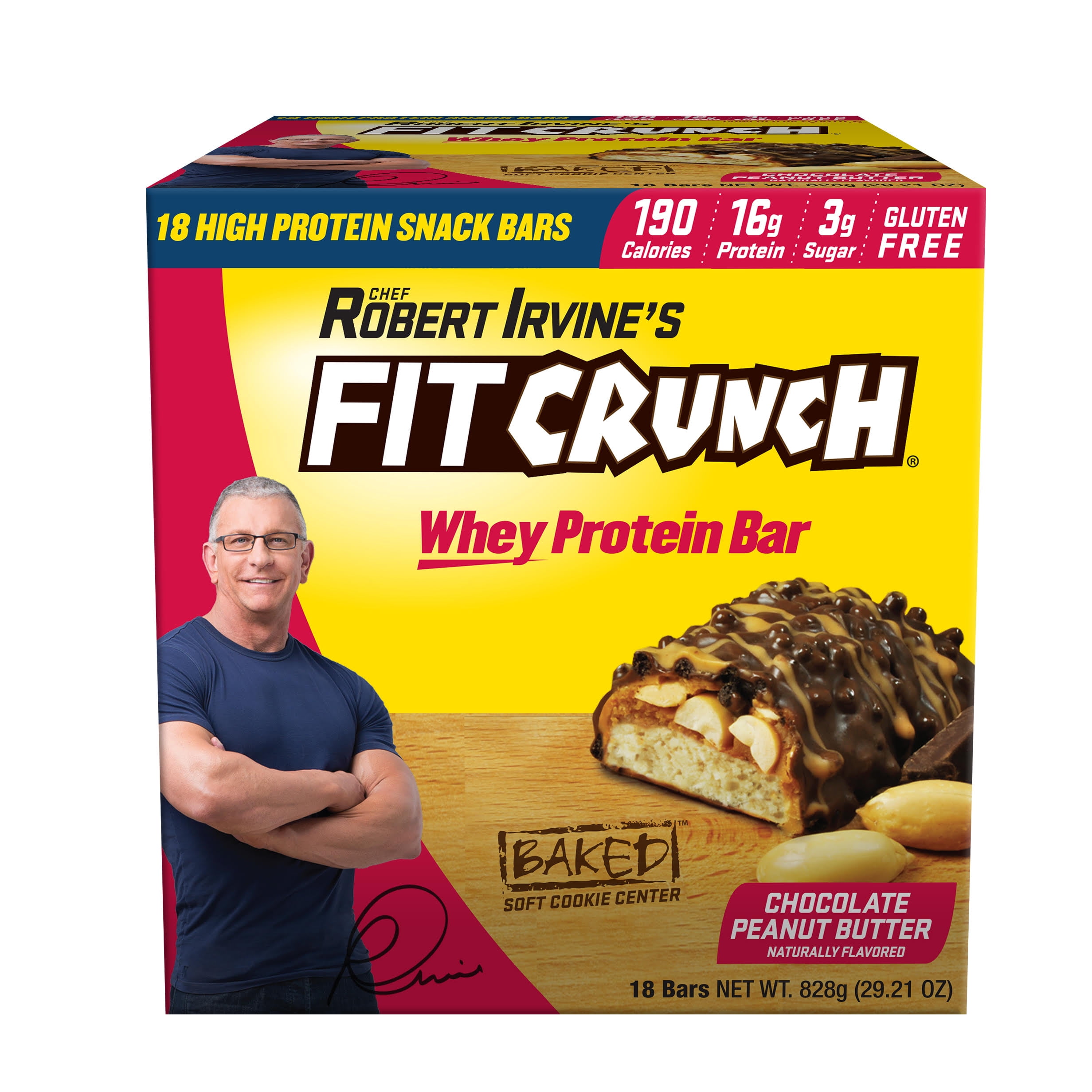 Fit Crunch Snack Size Protein Bar, Chocolate Peanut Butter, 16g Protein