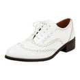 thumbnail image 7 of Mostsola Wingtip Oxfords Shoes for Women Lace up Vintage Derby Shoes Business Casual Shoes White 8.5, 7 of 7