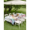 thumbnail image 3 of Outdoor Tablecloth with Umbrella Hole and Zipper, Bunny Easter Rectangle Table Cloth 54x80 Inch Waterproof Tablecloth, Spring Floral Rabbits Eggs Farmhouse Picnic Table Cover for Patio Camping, 3 of 7