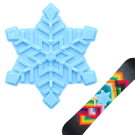 Snowflake Snowboard Stomp Pad, 3D Blue Snowflake Snowboard Stomp Pad with Stick Adhesive for Snowboard