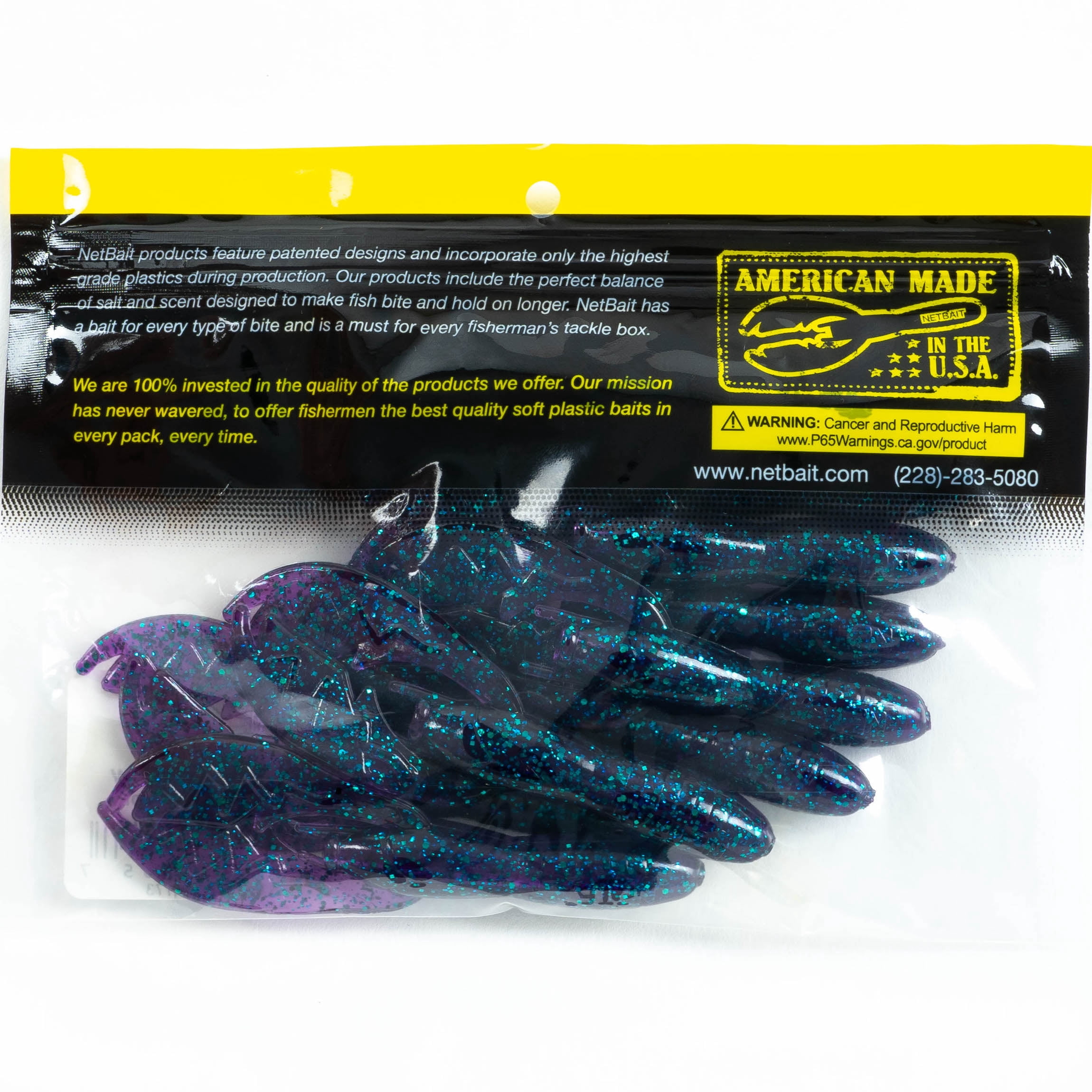 NetBait Baby Paca Craw Junebug, 9pc Crawfish Freshwater Fishing Soft Baits