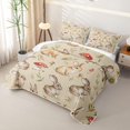 thumbnail image 3 of Erosebridal Watercolor Brown Rabbit Twin Quilt Set for Boys Girls, Mushroom Plant Twin Coverlet Set, 2pcs, 3 of 7