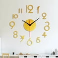 thumbnail image 3 of LINMOUA Frameless DIY Wall Mute Clock 3D Mirror Surface Sticker Home Office Decor, 3 of 5