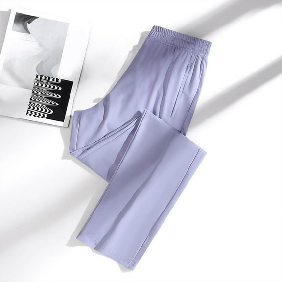 SNKSDGM Women's Plus Womens Linen Pants Set Cargo Pants Women Stretchy Waist Women Casual Long Elastic Legging Floral Print Waistband Daily Sanitary Sweat Pant