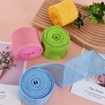 thumbnail image 4 of Dserhfy 4 Rolls Colored Ribbon 5m Burlap Wired Ribbons Color-Fast Craft Ribbon Accessories for Easter Wreath Gift Wrapping Wedding Bouquets, 4 of 8