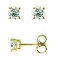 thumbnail image 3 of JewelStop 14K Yellow Gold Round Diamond Stud Earrings J-K Color, I1-I2 Clarity, 3 of 7