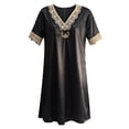 thumbnail image 3 of Women's Ice Silk Lace Trim Nightgown Short Sleeve Cooling Sleep Dress Breathable Lightweight Summer Nightshirt Loose Casual Lounge Dress Soft Comfortable Homewear for Women, 3 of 3