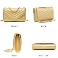 thumbnail image 3 of Bolso bandolera Dasein para mujer, acolchado, dorado, con cadena, 3 of 6