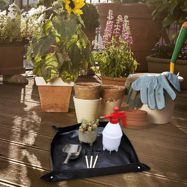 Estera plegable para trasplante de plantas de 65x65cm, estera de jardinería, estera para macetas para plantas de interior