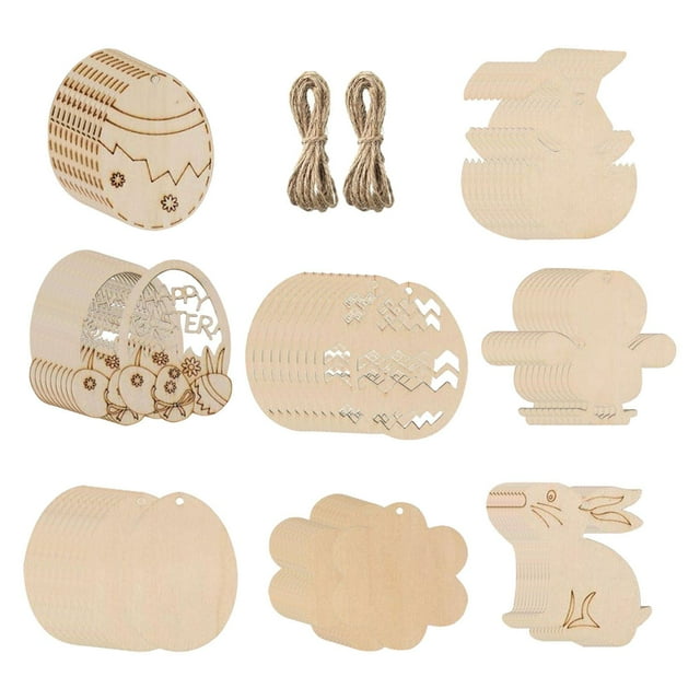 Recortes de animales de madera sin terminar, decoración DIY para fiesta de primera comunión en casa Conejo