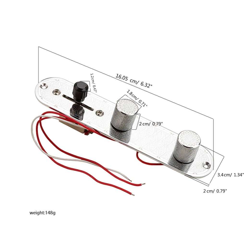 Electric Guitar Prewired Switch Control Plate with 3-Way Switches Knob Prewired Loaded Guitar Control Plate Replacement