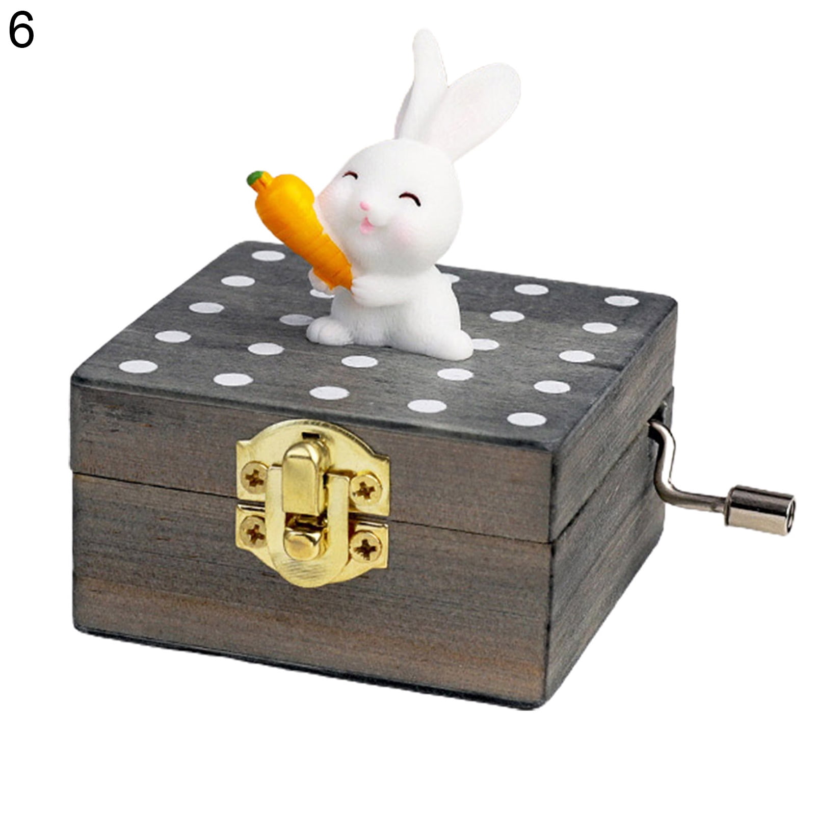 Yoone Music Box Hand Cranked Animal Statue Vintage Exquisite Engraved