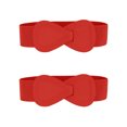 thumbnail image 1 of Cinturón elástico de cuero sintético con hebilla en forma de 8 Inspire Chic de 2 piezas para dama 39.4x2.36" (LxW) Rojo, 1 of 7