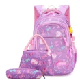 thumbnail image 1 of Three Piece Set of Student Backpack Fashionable Printed Cute Large Capacity Bow Waterproof and Wear-resistant High-quality DMH, 1 of 6