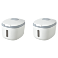 thumbnail image 1 of 2X 5Kg Rice Bucket Sealed Rice Dispenser Insect Moisture Proof Sealed Rice Storage Container Grain Storage Box Grey, 1 of 2