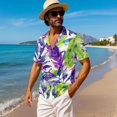 thumbnail image 4 of KUIFORTI Hawaii Matching Couple Outfits Tropical Leaf Breathable Couple Matching Outfits Men’s Hawaiian Shirt Soft and Comfortable Quick-dry for Summer Vacation Trip, 4 of 7
