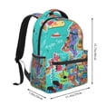 thumbnail image 2 of Gaeub Cartoon Map Of Europe Ergonomic Lightweight Laptop Backpack - Multiple Pockets for School, Work, Travel, Outdoor Activities -One Size, 2 of 5