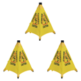 thumbnail image 1 of 3X Caution Wet Floor Sign, Slippery When Wet Pops Up Sign, Wall Mounted Foldable Bilingual Safety Warning Alert Cone, 1 of 5