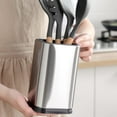 thumbnail image 2 of Utensil Holder, Stainless Steel Crock, Caddy for Cooking Utensil, 4 x 6.7", Silver, 2 of 5