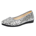 thumbnail image 2 of AUDeals Women’s Sequined Casual Shoes Bling Flat Fashion Sneakers Non Slip Low Top Platform Shoes for Daily Wear (Silver, 8.5), 2 of 9