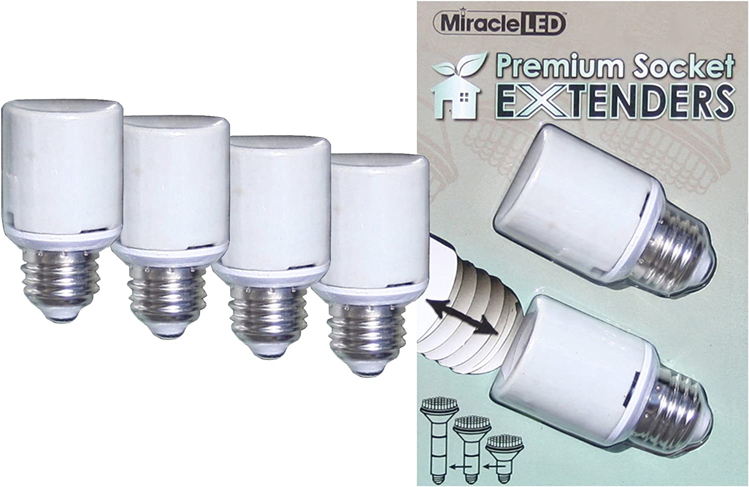 LED 604830 Premium U.L. Listed Socket Extenders for LED CFL and