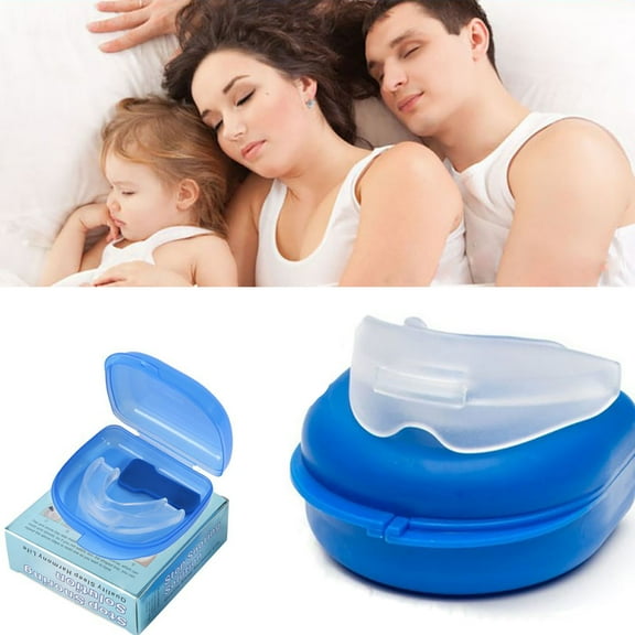 Moldable Mouth Guard for Sleep Set of 2,Portable Adjustable Mouthguards for Grinding of Teeth Night Sleeping Snore Relief Bruxism Mouthpiece,with Blue Case